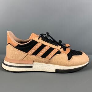 ADIDAS x HENDER SCHEME 10.5 Tan Black Mixed Materials Leather Lace Up Sneakers
